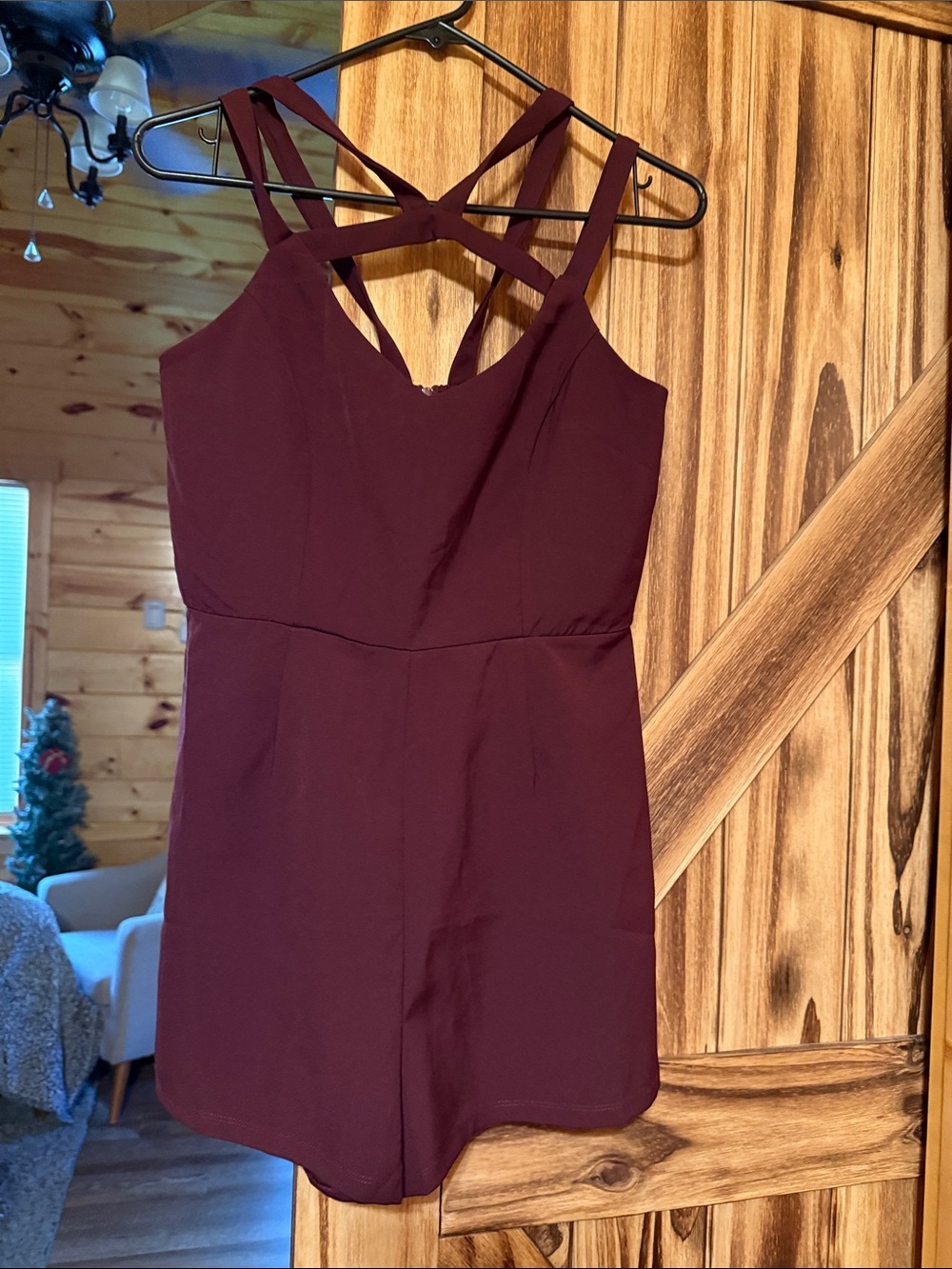 Charlotte Russe Wine Red Strappy Mini Dress